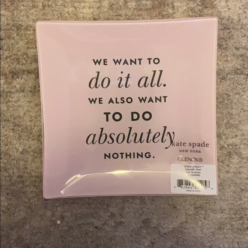 Kate spade square tray “spade street” brand new